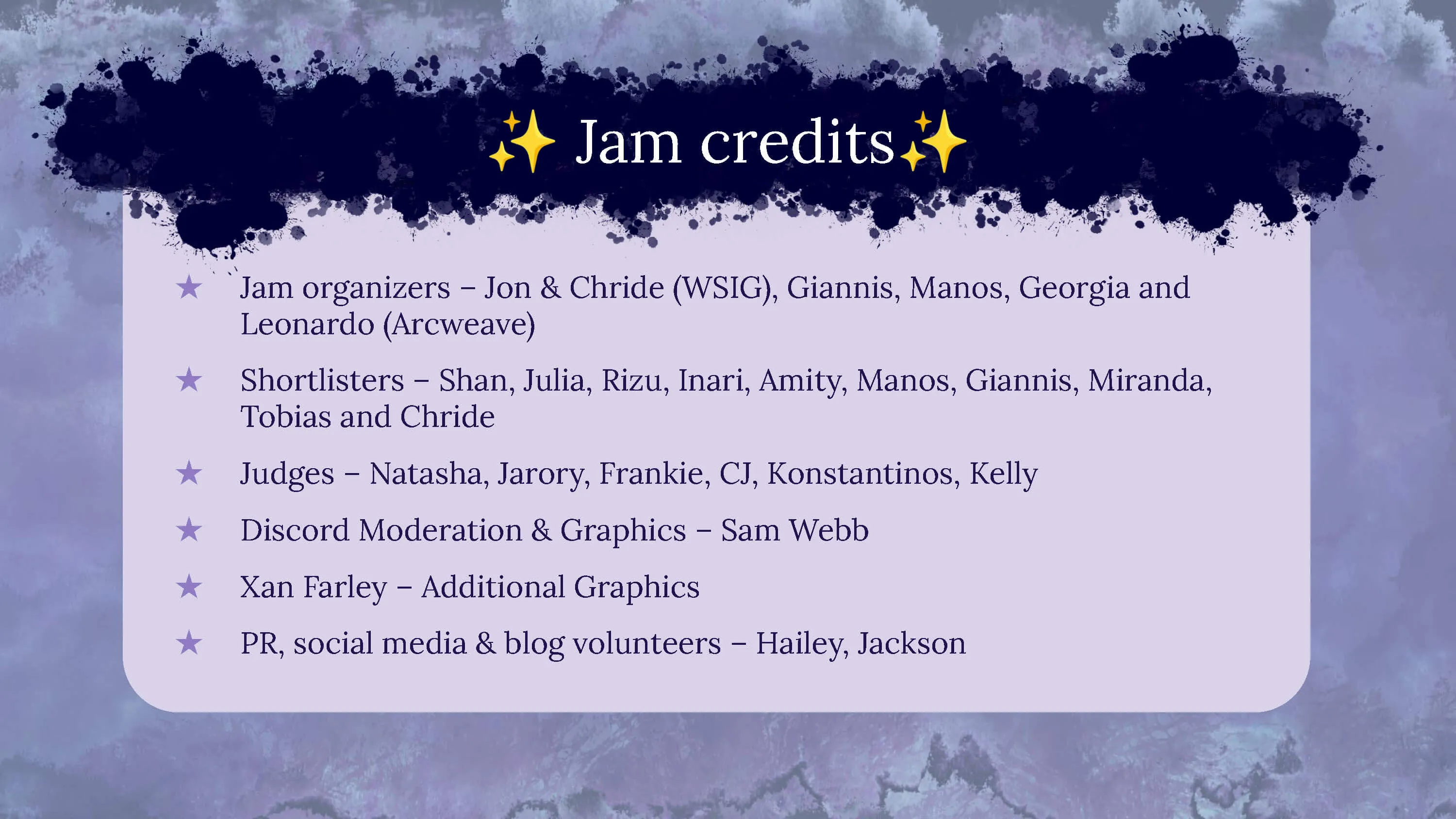 Jam Credits
